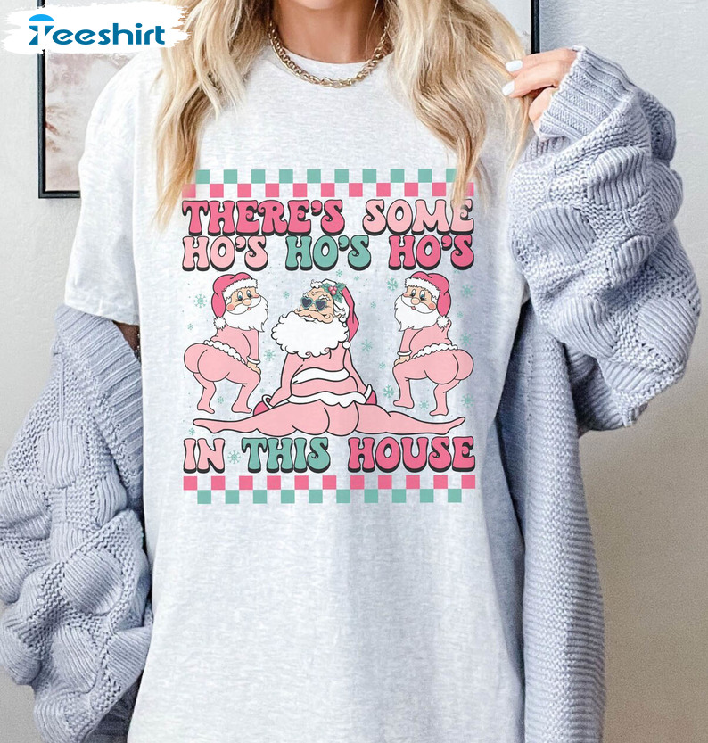 Comfort Colors There's Some Ho Ho Ho In This House Shirt, Trendy Hoodie Sweater Gift For Christmas