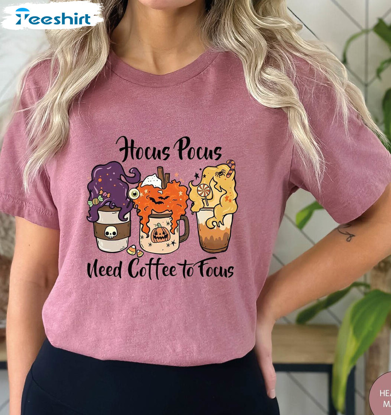 Hocus Pocus I Need Coffe Shirt, I Smell Children Coffe Short Sleeve Crewneck