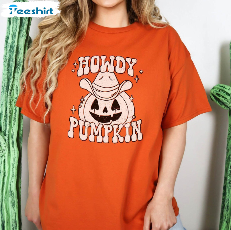 Howdy Pumpkin Shirt, Cute Design For Halloween Party Hoodie T-shirt