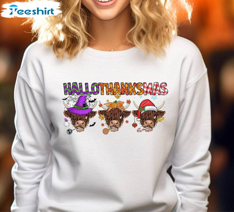 Hallothanksmas Shirt, Utumn Clothing Hallothanksmas Tee Tops Sweater