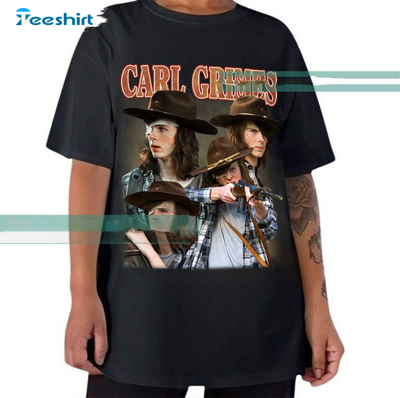 Cool Design Rick Grimes Shirt, Carl Grimes Vintage Long Sleeve Unisex T Shirt
