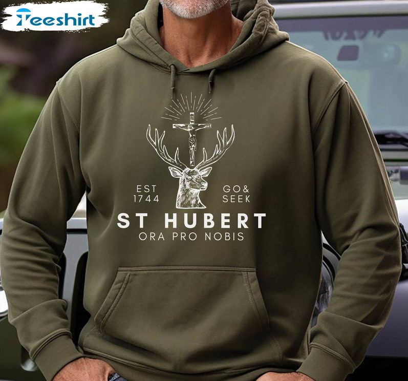 Vintage St Hubert Hunting Shirt, Go And Seek Long Sleeve Unisex T Shirt