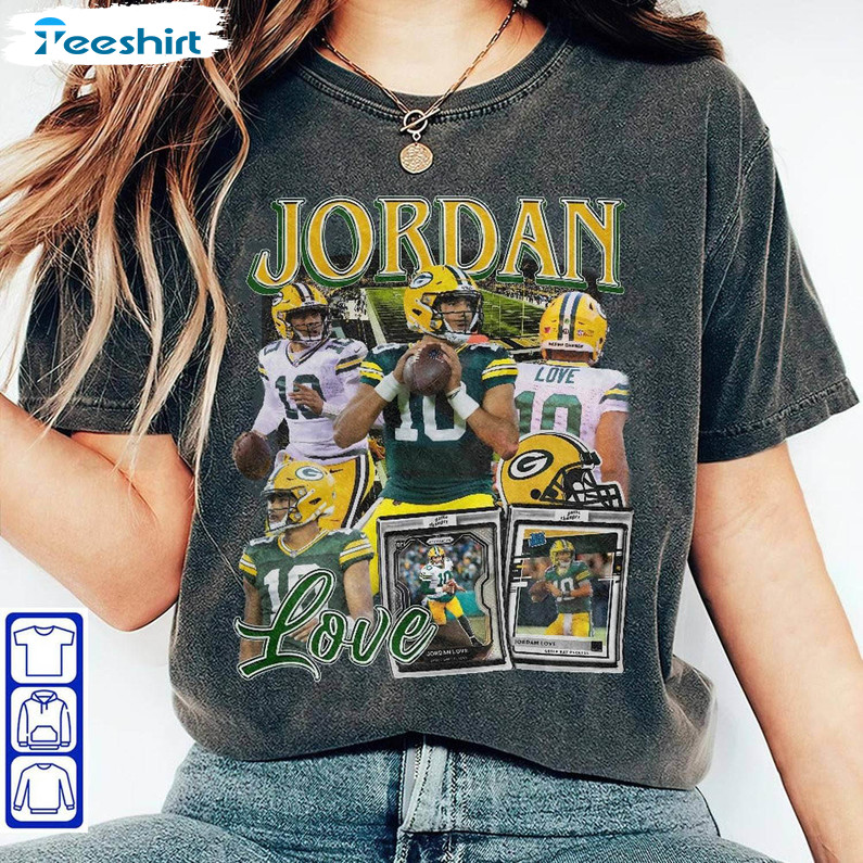 Creative Jordan Love Shirt, Vintage 90s Short Sleeve Unisex Hoodie For Mens