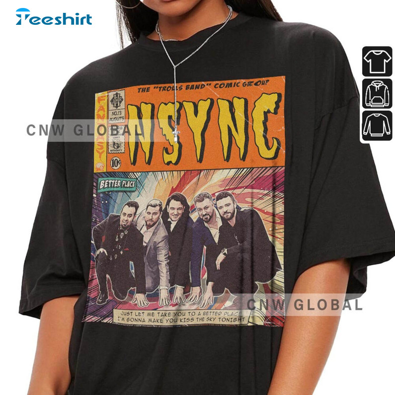 Unique Nsync Shirt, Vintage Better Place Troll Band Tank Top Long Sleeve