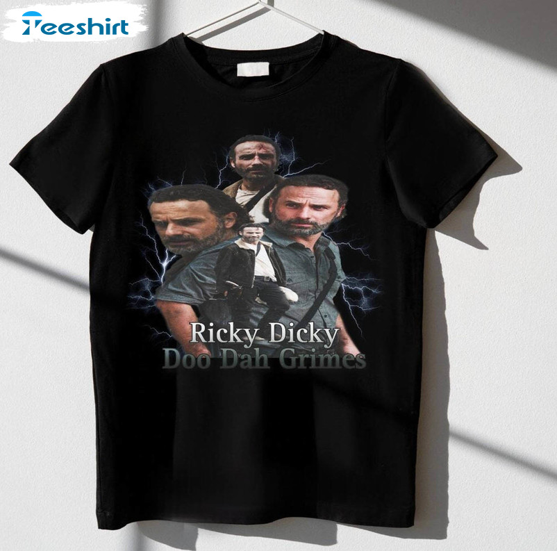 Trendy Rick Grimes Shirt, Ricky Dicky Doo Dah Grimes Long Sleeve Crewneck