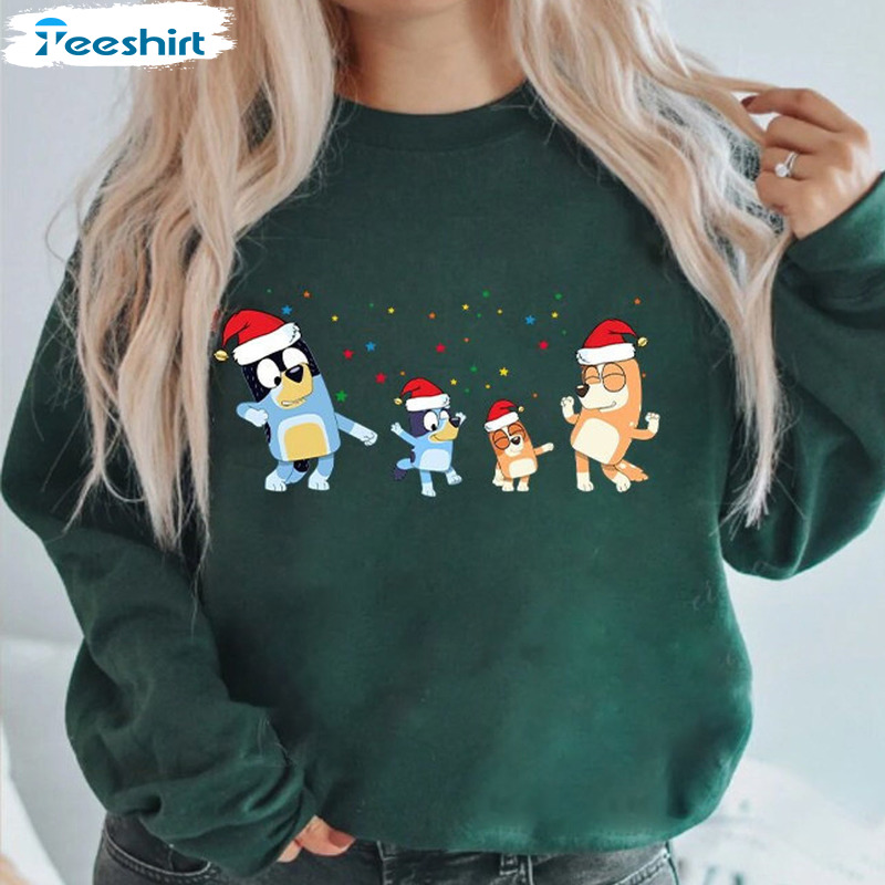Disney Christmas Shirt - Bluey Kid Christmas Hoodie Sweatshirt