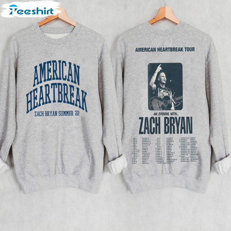 Zach Bryan Sweater - Heartbreak Tour Vintage Style Sweatshirt Unisex Hoodie