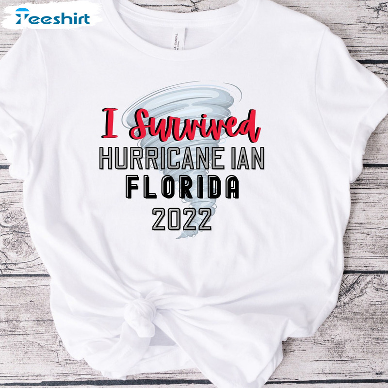 Survived Hurricane Ian Sweatshirt, Support Florida Unisex Hoodie T-shirt