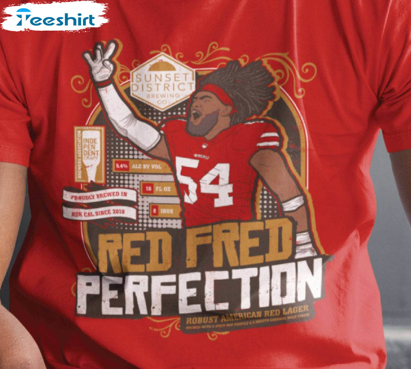 Limited Fred Warner Shirt, New Rare Red Fred Perfection Long