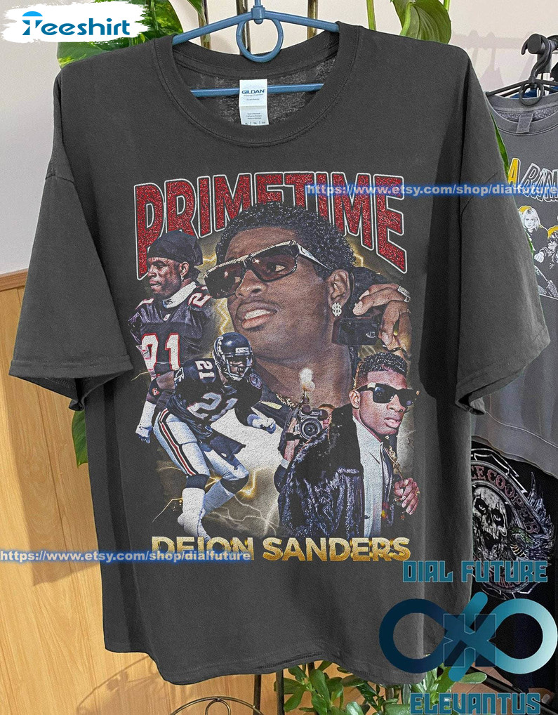 SouledOutthreads Vintage 90s Graphic Style Deion Sanders T-Shirt, Deion Sanders Shirt, Vintage Oversized Sport Tee, Retro American Football Bootleg Gift