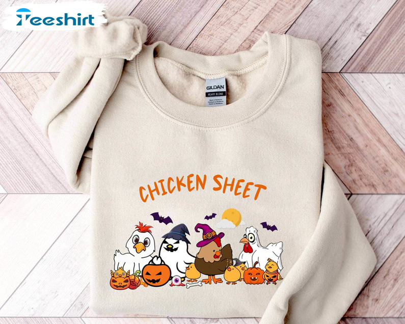 New Rare Chicken Sheet Shirt, Spooky Chicken Long Sleeve Short Sleeve