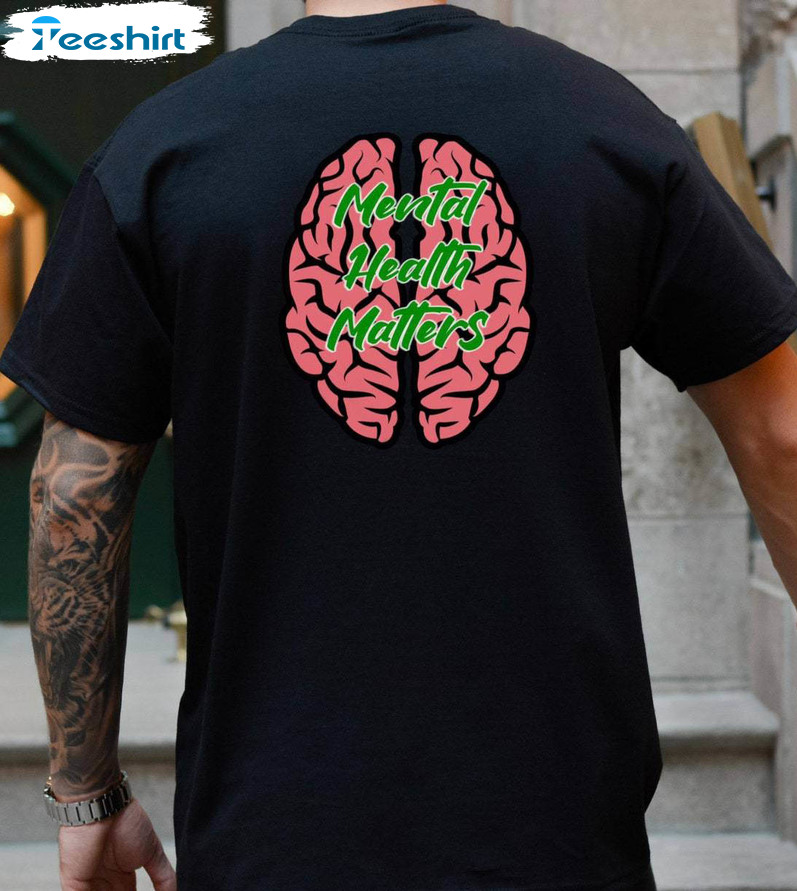 Unique Mental Health Matters Shirt, Mental Health Brain Long Sleeve Short Sleeve