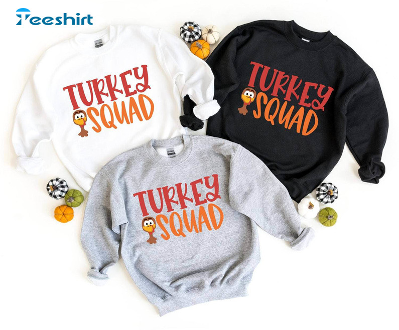 Groovy Turkey Squad Shirt, Fantastic Thanksgiving Long Sleeve Unisex T Shirt