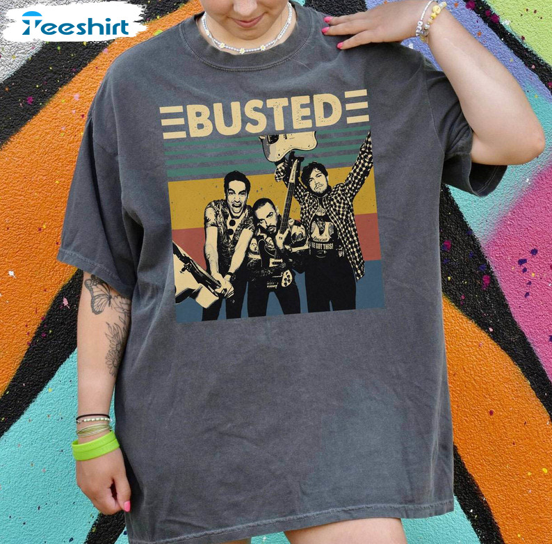 Comfort Busted Shirt, Trendy Music Band Crewneck Sweatshirt