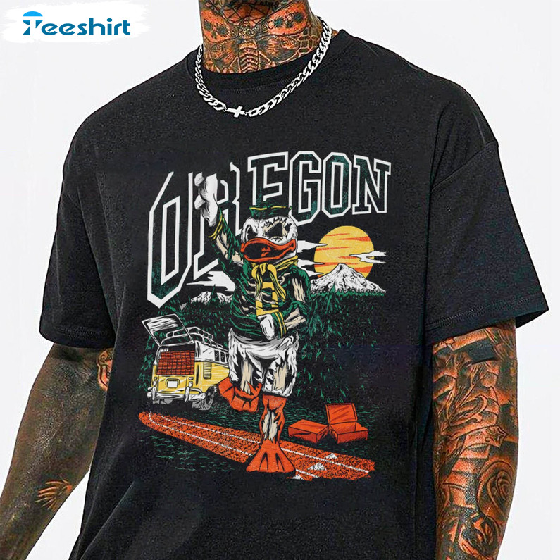 Ncaa Retro Oregon Ducks Skull Shirt, Skull Ncaa Unisex T Shirt Long Sleeve