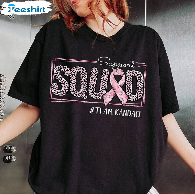 Support Squad Shirt , Breast Cancer Awareness Short Sleeve Tee Tops