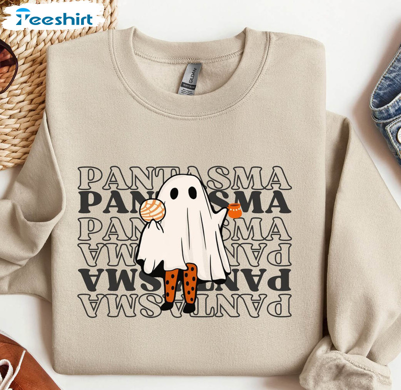 Pantasma Ghost Enjoying Shirt, Conchita And Cafe De Olla Halloween Unisex Hoodie Long Sleeve