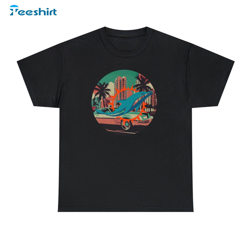 Miami Dolphins Vice Shirt, Vintage Short Sleeve Unisex T Shirt