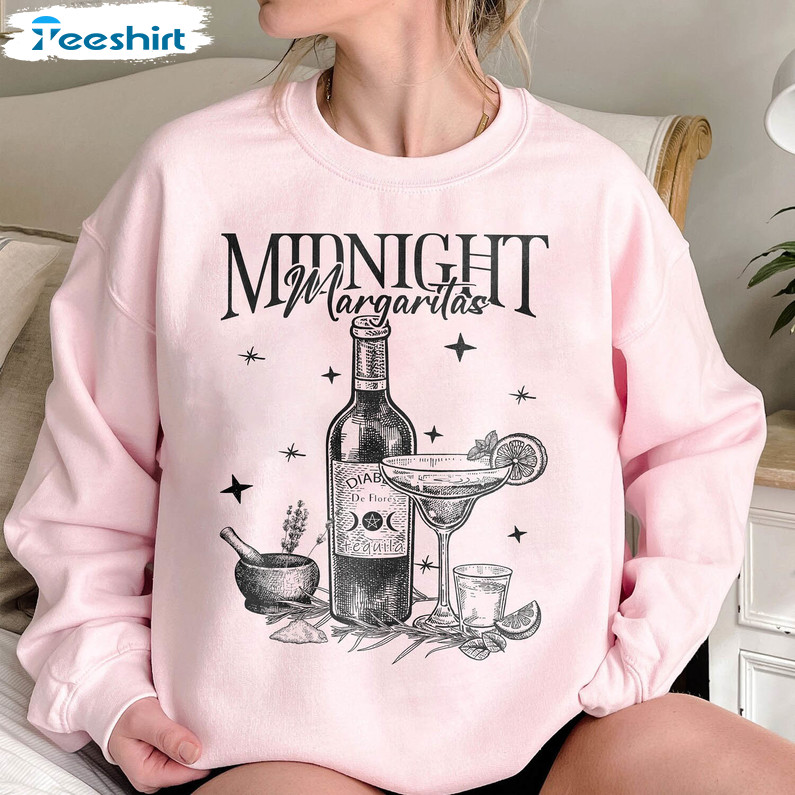 Midnight Margaritas Spooky Shirt, Halloween Witches Movie Unisex T Shirt Crewneck