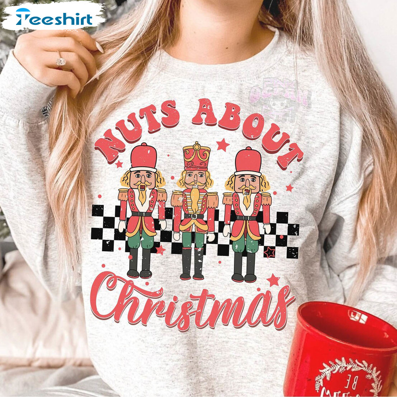 Nuts About Christmas Funny Shirt, Christmas Holiday Tee Tops Short Sleeve