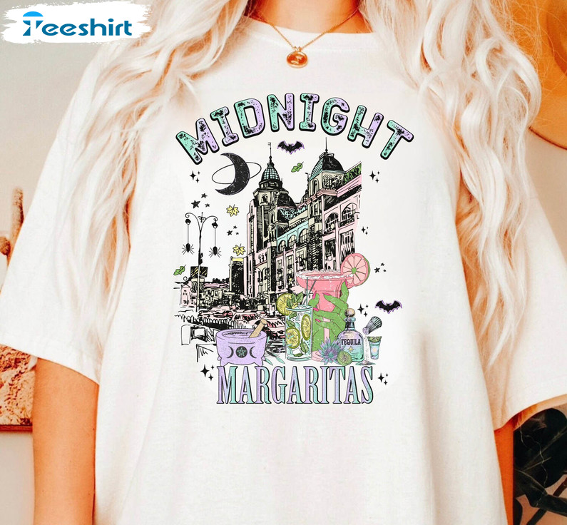 Midnight Margartas Tequila Shirt, Halloween Margarita Unisex Hoodie Long Sleeve