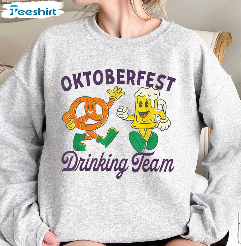 Retro Funny Oktoberfest Drinking Team Shirt, Group Drinking Tee Tops Crewneck