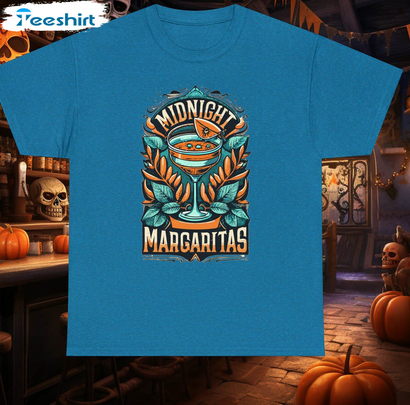 Midnight Margaritas Shirt, Halloween Vibes Tee Tops Crewneck