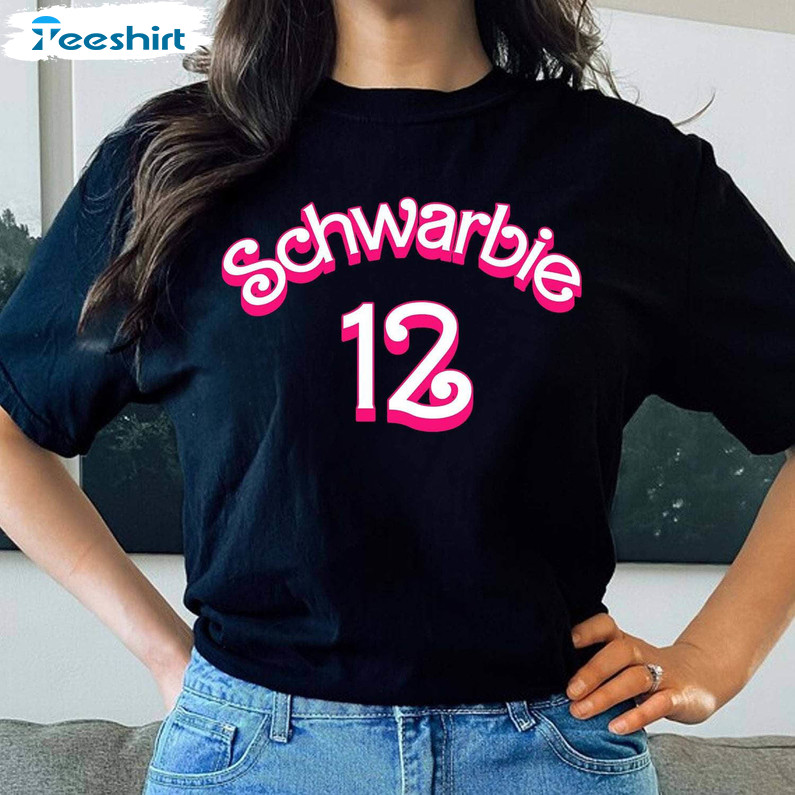 Funny Schwarbie 12 Shirt, Hot Pink Barb Unisex Hoodie Short Sleeve