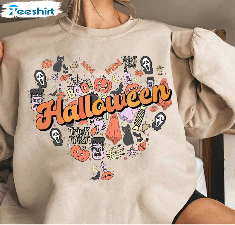 Love Halloween Funny Shirt, Halloween Doodles Sweatshirt Unisex Hoodie