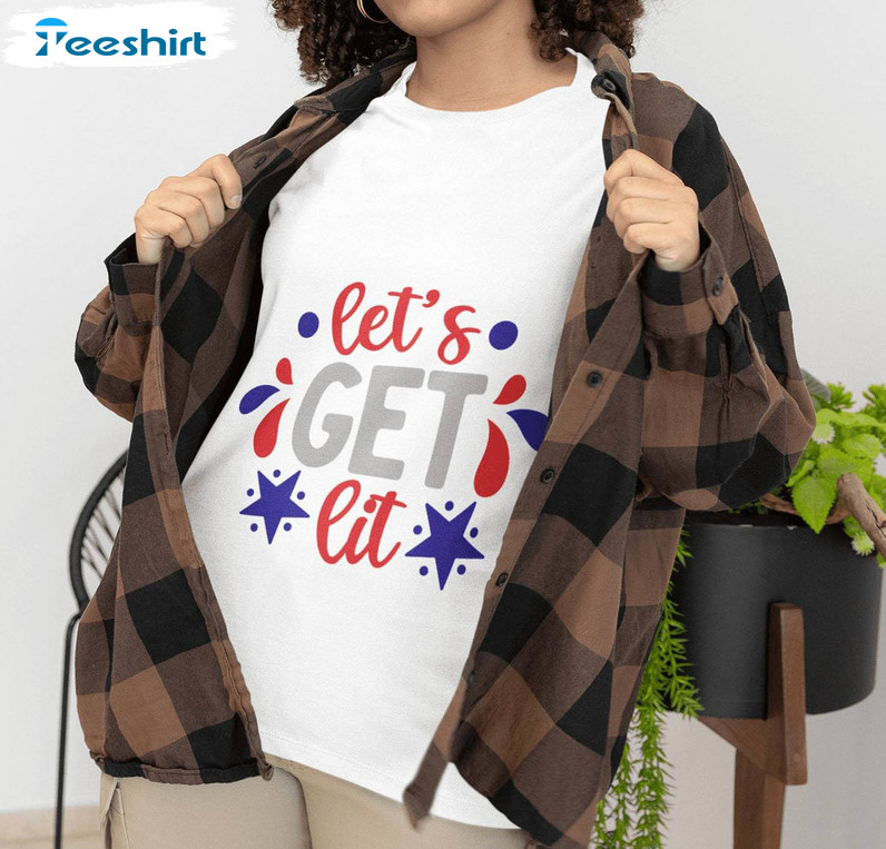 Lets Get Lit Shirt, Trendy Funny Holiday Sweater Unisex Hoodie