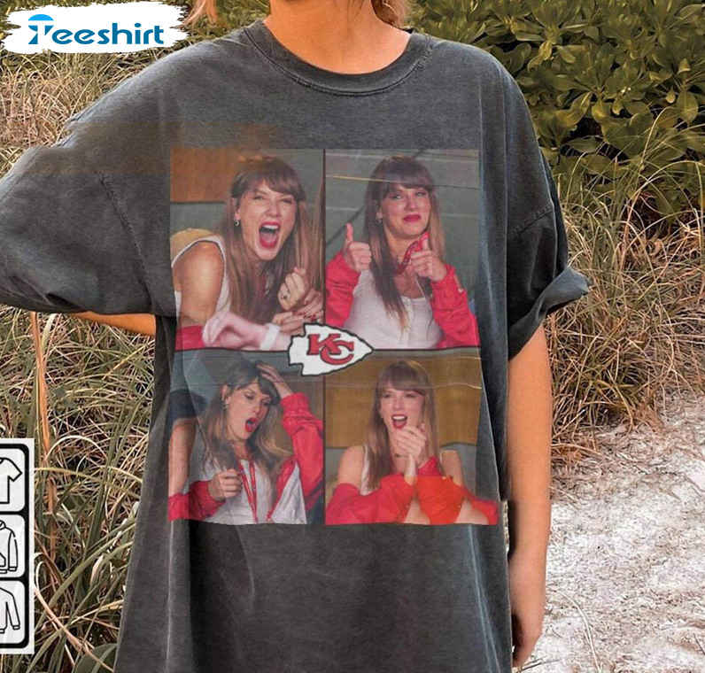 Taylor Swift Cheers On Travis Kelce Shirt, Taylor Swift Music Crewneck Unisex T Shirt