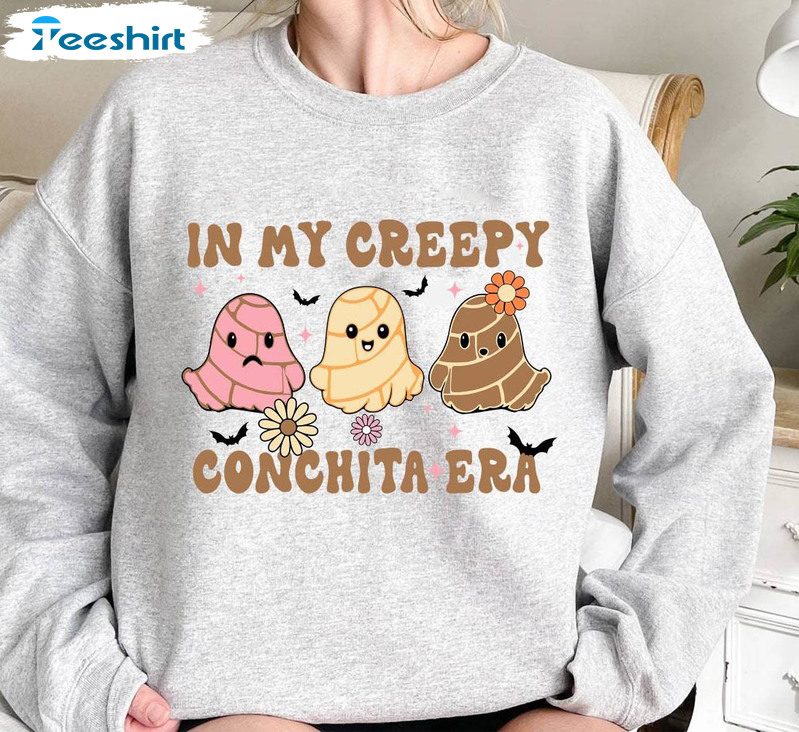 In My Creepy Conchita Era Ghost Shirt, Concha Ghost Cute Unisex Hoodie Short Sleeve