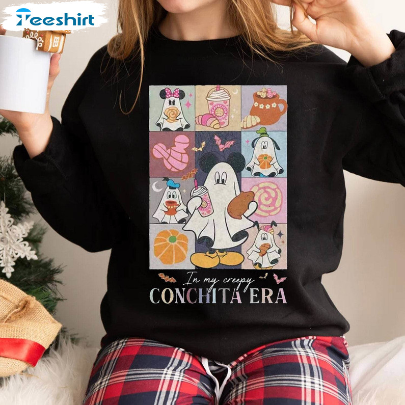 In My Creepy Conchita Era Shirt, Mickey And Friends Pantasmas Conchas Ghost Crewneck Unisex T Shirt