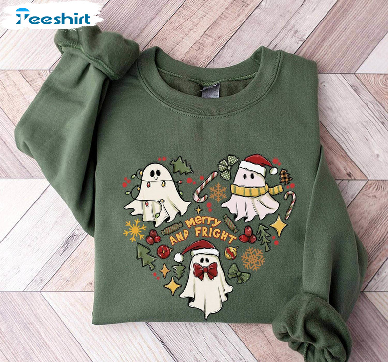 Merry And Fright Christmas Shirt, Funny Christmas Sweater Crewneck