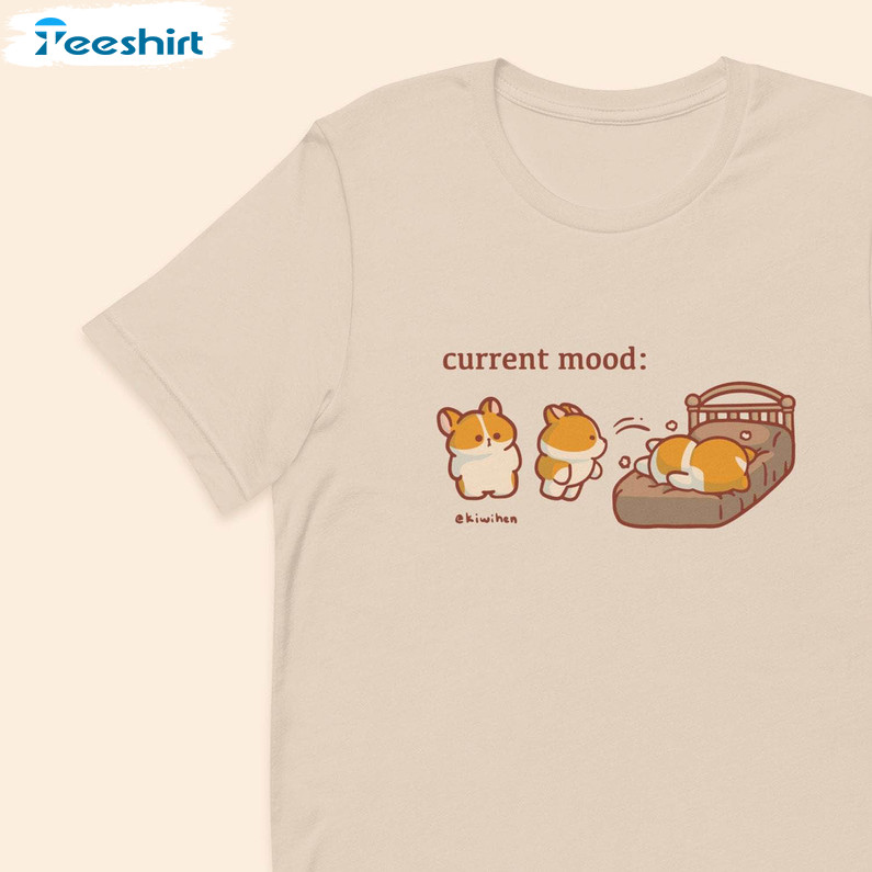 Current Mood Corgi Shirt, Trendy Crewneck Unisex Hoodie