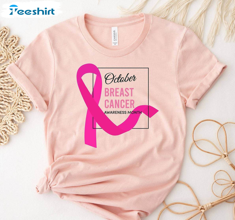 Breast Cancer Awareness Month Shirt, In October We Wear Pink Hoodie Tee Tops