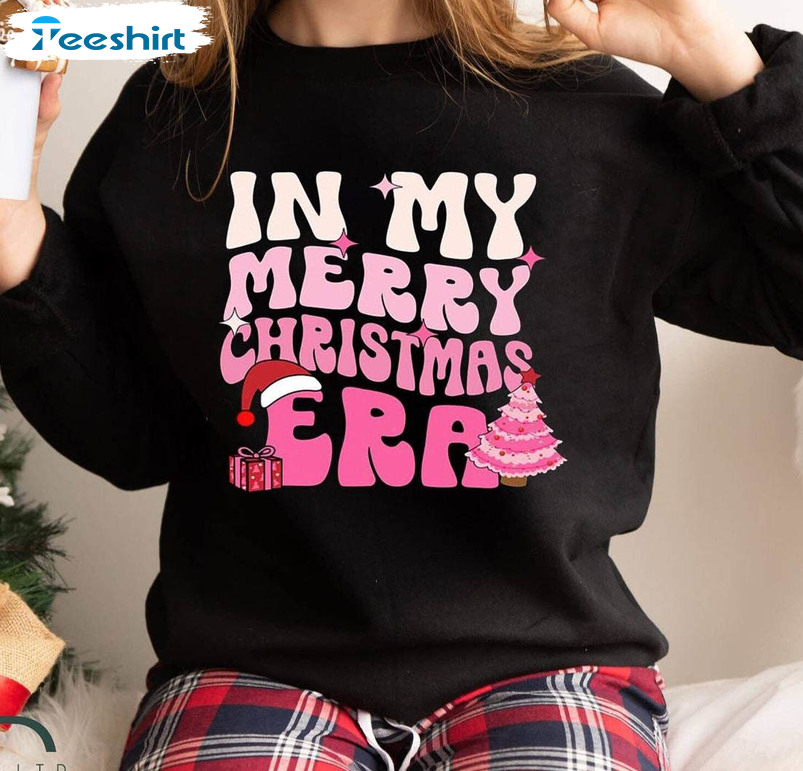 In My Merry Christmas Era Shirt, Christmas Hoodie Long Sleeve