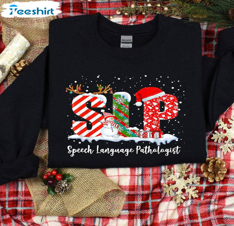 Speech Therapist Shirt, Christmas Funny Unisex Hoodie Crewneck