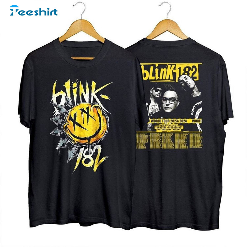 Blink 182 World Tour Shirt, Trendy Short Sleeve Unisex Hoodie