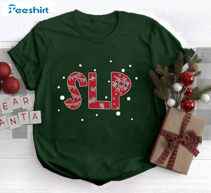 Slp Christmas Shirt , Speech Pathology Christmas Unisex Hoodie Long Sleeve