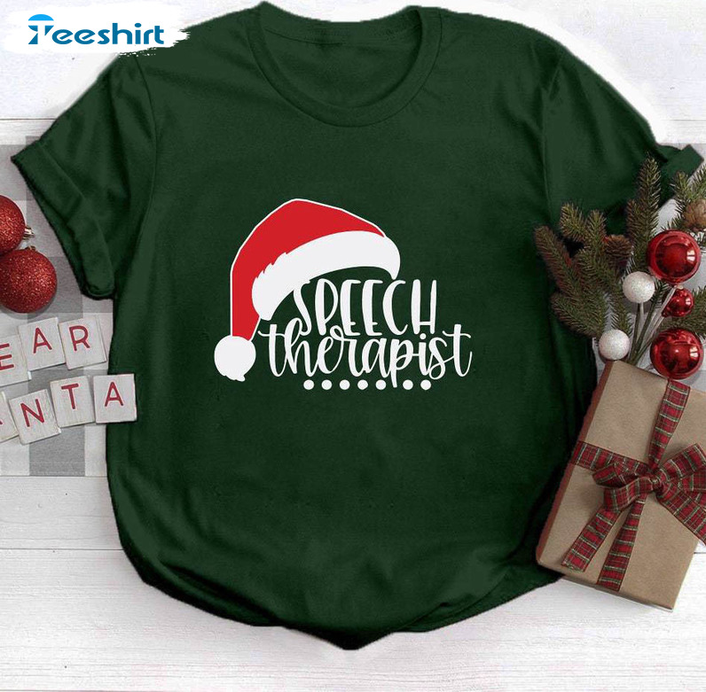 Speech Therapist Christmas Funny Shirt, Speech Pathology Occupational Therapy Long Sleeve Tee Tops