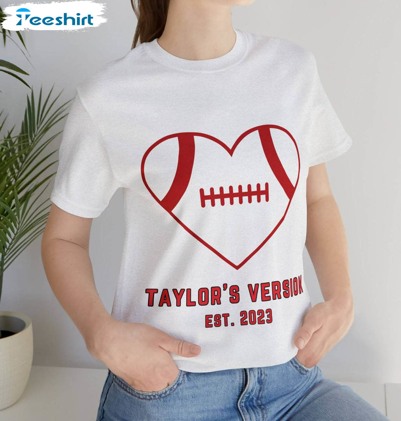 Football Taylor Swift Era Travis Kelce Shirt, Love Story Heart Swifty Long Sleeve Unisex Hoodie