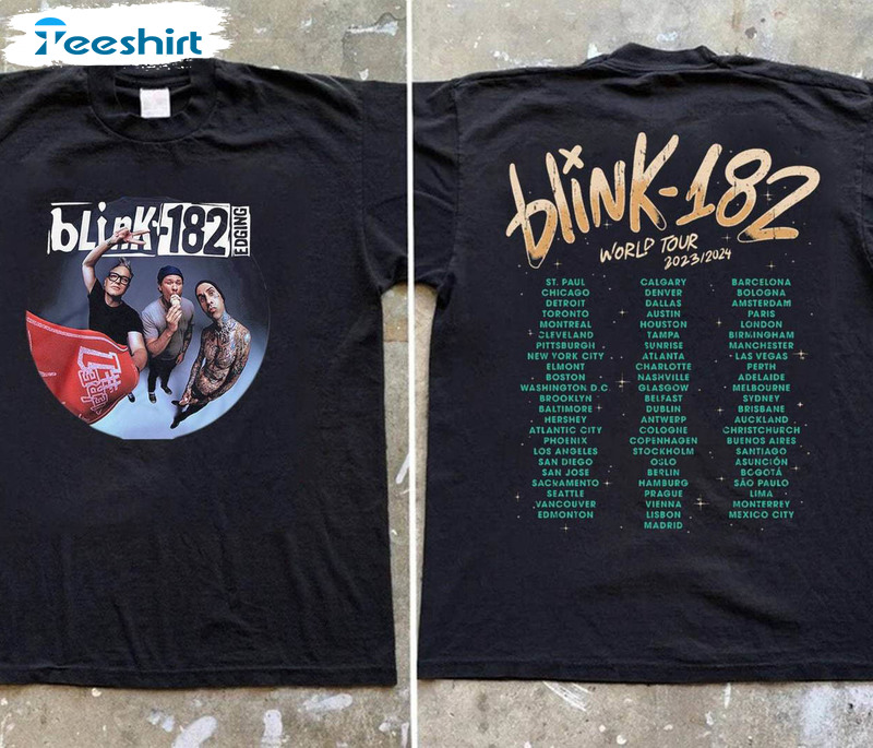 Blink 182 The World Tour 2023 2024 Shirt, Rock N Roll Sweater Crewneck