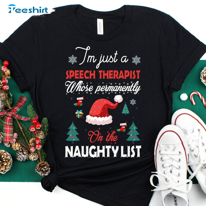 Speech Therapist Christmas Shirt, Trendy Tee Tops Unisex Hoodie