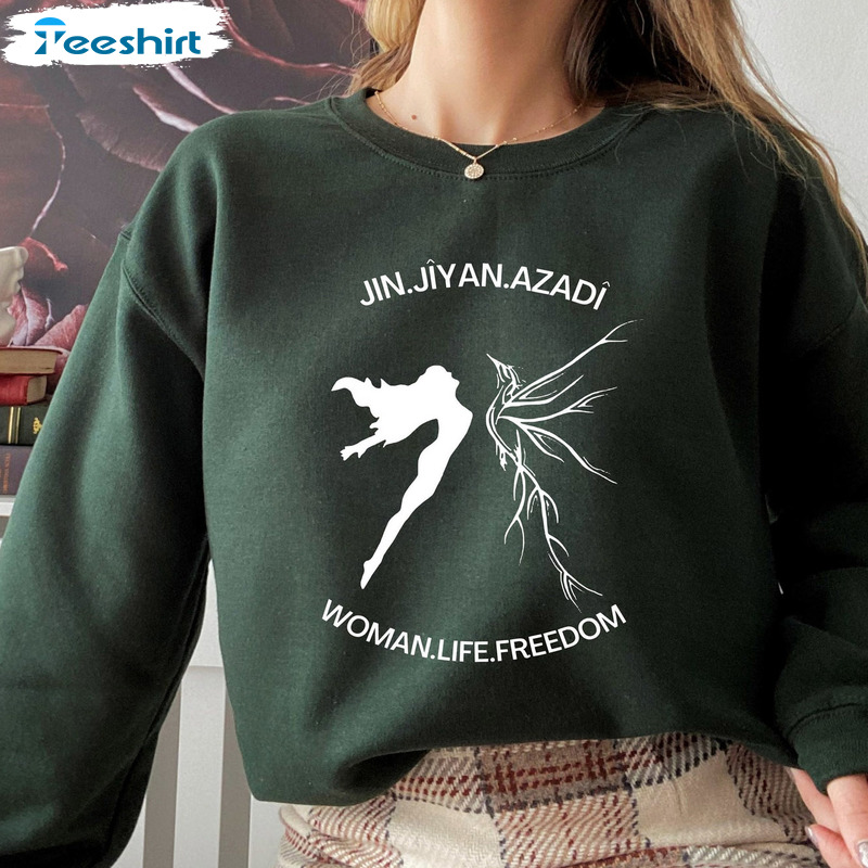 Jiyan Azadi Sweatshirt - Woman Life Freedom Long Sleeve Tee Tops