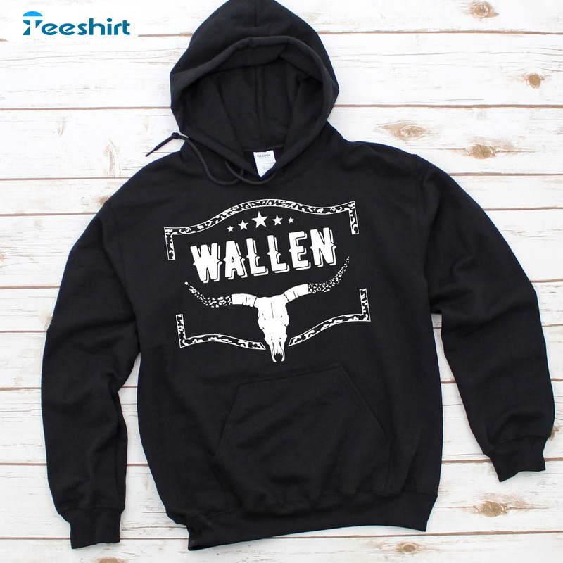Wallen Western Hoodie - Bullhead Cowboy Vintage Sweatshirt Tee Tops