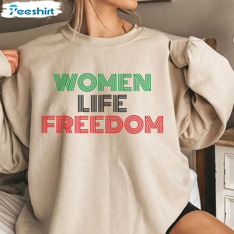 Woman Freedom For Iran Shirt - Life Freedom Sweatshirt Crewneck