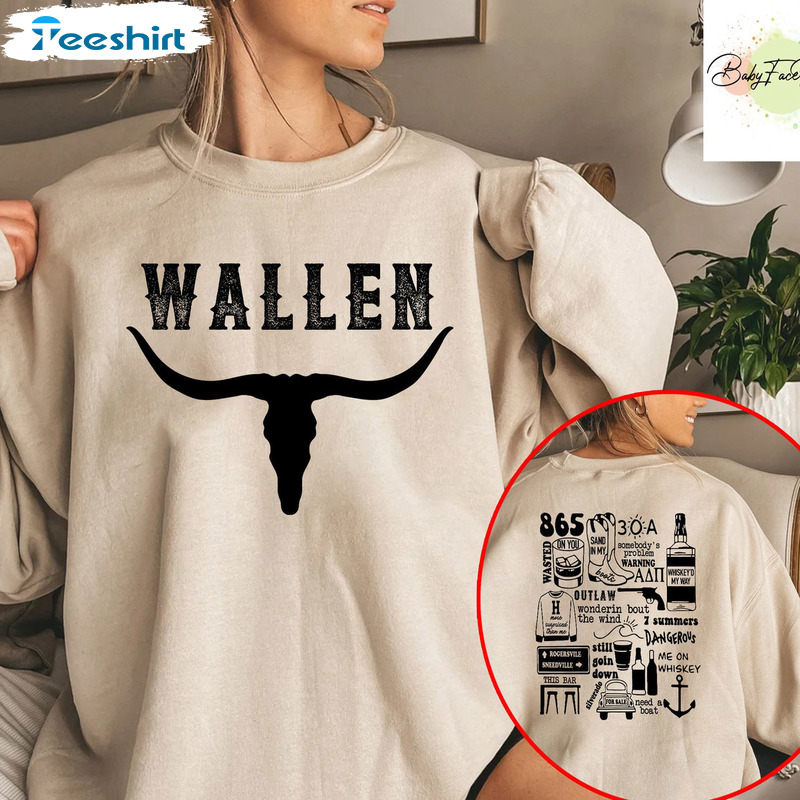 Cowskull Wallen Shirt - Country Western Oversize Sweatshirt Retro Vintage T-shirt