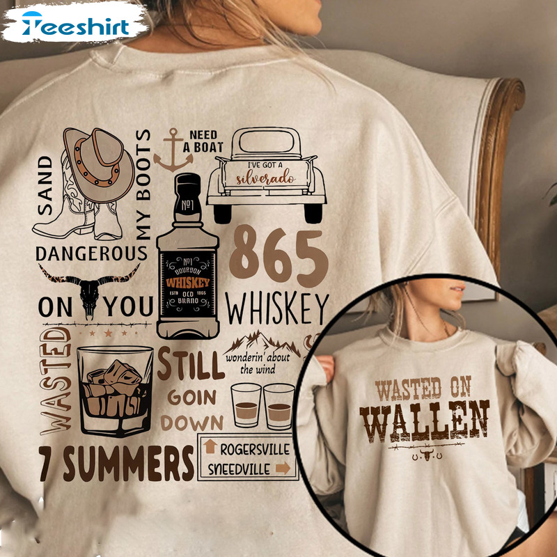 Wasted On Wallen Shirt - Country Music Sweatshirt Vintage Crewneck