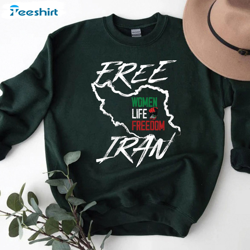 Iranian Flag Shirt - Life Freedom Unisex T-shirt Short Sleeve For Men